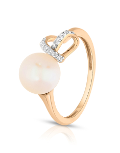 Bijuterii perla de cultura, Inel Vida I'm Diva Pearls aur 18 kt cu diamante si perla de cultura DI49333Q-WP8RP, bb-shop.ro