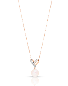 Bijuterii perla de cultura, Colier Vida I'm Diva Pearls aur 18 kt cu diamante si perla de cultura DI49333U-WP8RP, bb-shop.ro