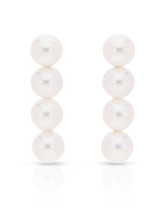Cercei lungi dama, Cercei aur 14 kt stud lung cu perle de cultura O5E0866YA-FWP-W-14K, bb-shop.ro