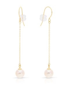 Cercei hook dama aur, Cercei aur 14 kt hook cu perle de cultura O5E0896HD-FWP7-7.5-Y-14K, bb-shop.ro