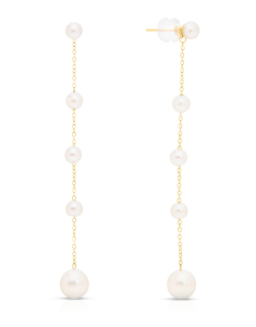 Bijuterii lungi aur, Cercei aur 14 kt stud lung cu perle de cultura O5TE0805HC-FWP-Y-14K, bb-shop.ro