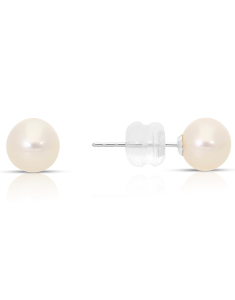 Bijuterii perla de cultura aur, Cercei aur 14 kt stud cu perle de cultura EEHH01-FWP6.5-7-W-14K, bb-shop.ro