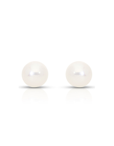 Bijuterii perla de cultura aur, Cercei aur 14 kt stud cu perle de cultura EEHH01-FWP7-7.5-W-14K, bb-shop.ro