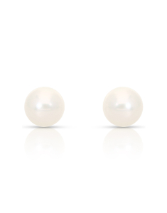 Bijuterii perla de cultura aur, Cercei aur 14 kt stud cu perle de cultura EEHH01-FWP8-8.5-W-14K, bb-shop.ro