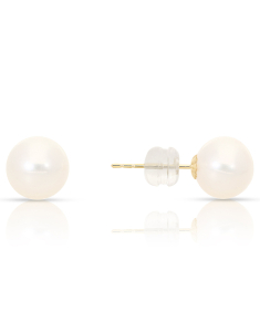 Bijuterii stud perla de cultura, Cercei aur 14 kt stud cu perle de cultura EEHH01-FWP8.5-9-Y-14K, bb-shop.ro