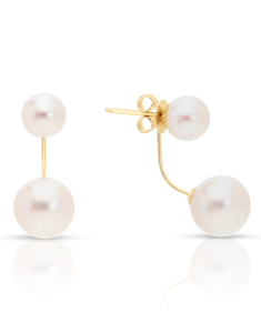 Bijuterii stud perla de cultura, Cercei aur 14 kt stud cu perle de cultura EEHH18-FWP-Y-14K, bb-shop.ro