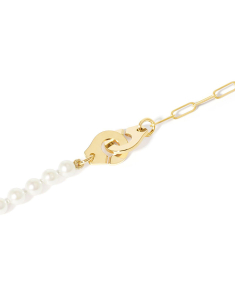 Bijuterii dama aur, Bratara Dinh Van Menottes aur 18 kt paperclip cu perle de cultura 301401-Y, bb-shop.ro