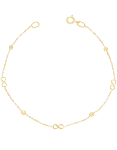 Bijuterii dama BIJUTERII AUR 9 KT, Bratara aur 9 kt cu infinit si sfere RK009-BR-Y, bb-shop.ro