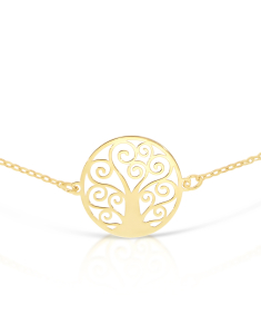 Bijuterii dama BIJUTERII AUR 9 KT, Bratara aur 9 kt cu copacul vietii ALE009-BR-Y, bb-shop.ro