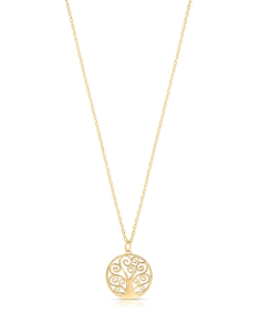 Coliere dama BIJUTERII AUR 9 KT, Colier aur 9 kt cu copacul vietii ALE009-CL-Y, bb-shop.ro