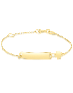 Bratari placuta, Bratara copii Lilu aur 9 kt cu placuta si trifoias RK001-BR2-Y, bb-shop.ro