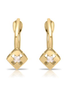Bijuterii cu tortita LILU, Cercei copii Lilu aur 14 kt cu cubic zirconia, bb-shop.ro