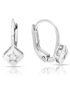 Bijuterii copii LILU aur, Cercei copii Lilu aur 14 kt cu cubic zirconia si steluta, bb-shop.ro
