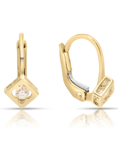 Cercei aur, Cercei copii Lilu aur 14 kt cu cubic zirconia, bb-shop.ro