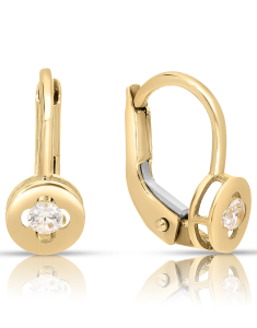 Cercei aur, Cercei copii Lilu aur 14 kt cu cubic zirconia, bb-shop.ro