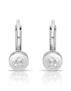 Bijuterii copii LILU aur, Cercei copii Lilu aur 14 kt cu cubic zirconia si steluta, bb-shop.ro