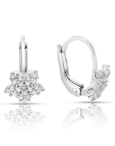 Bijuterii copii LILU aur, Cercei copii Lilu aur 14 kt cu cubic zirconia si steluta, bb-shop.ro