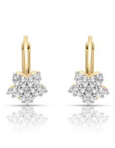 Bijuterii copii LILU aur, Cercei copii Lilu aur 14 kt cu cubic zirconia si steluta, bb-shop.ro