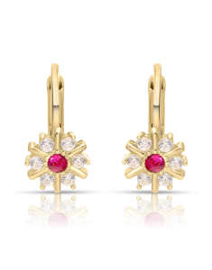Bijuterii cu tortita copii cubic zirconia aur, Cercei copii Lilu aur 14 kt cu cubic zirconia, bb-shop.ro