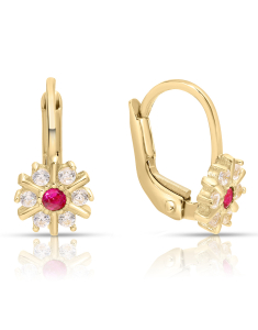 Bijuterii cu tortita copii cubic zirconia aur, Cercei copii Lilu aur 14 kt cu cubic zirconia, bb-shop.ro