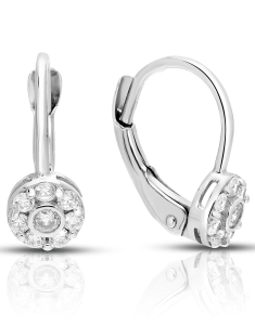 Bijuterii copii cubic zirconia, Cercei copii Lilu aur 14 kt cu cubic zirconia si floricica, bb-shop.ro
