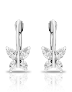 Bijuterii copii aur 14 kt LILU, Cercei copii Lilu aur 14 kt cu cubic zirconia si fluturas, bb-shop.ro