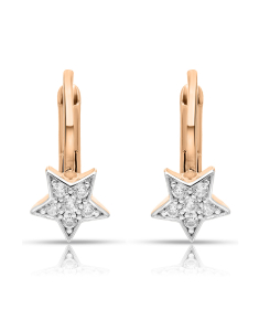 Bijuterii copii LILU aur, Cercei copii Lilu aur 14 kt cu cubic zirconia si steluta, bb-shop.ro