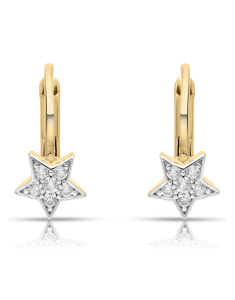Bijuterii copii LILU aur, Cercei copii Lilu aur 14 kt cu cubic zirconia si steluta, bb-shop.ro