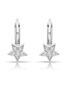 Bijuterii copii LILU aur, Cercei copii Lilu aur 14 kt cu cubic zirconia si steluta, bb-shop.ro