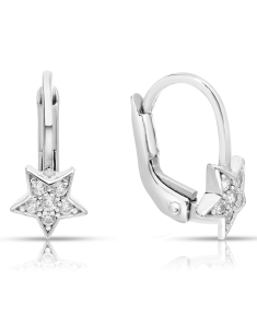 Bijuterii copii LILU aur, Cercei copii Lilu aur 14 kt cu cubic zirconia si steluta, bb-shop.ro