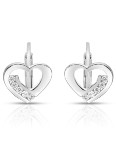 Bijuterii copii aur 14 kt, Cercei copii Lilu aur 14 kt cu cubic zirconia si inimioara, bb-shop.ro