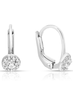 Bijuterii copii cubic zirconia, Cercei copii Lilu aur 14 kt cu cubic zirconia si floricica, bb-shop.ro