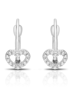 Bijuterii copii aur 14 kt, Cercei copii Lilu aur 14 kt cu cubic zirconia si inimioara, bb-shop.ro