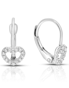 Bijuterii copii aur 14 kt, Cercei copii Lilu aur 14 kt cu cubic zirconia si inimioara, bb-shop.ro