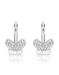 Bijuterii copii aur 14 kt LILU, Cercei copii Lilu aur 14 kt cu cubic zirconia si fluturas, bb-shop.ro