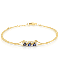 Bratari rolo dama, Bratara aur 14 kt cu diamante si safire, bb-shop.ro