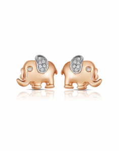 Bijuterii de lux aur 14 kt diamant, Cercei copii Bbee Kids BB17237W-WD4RT-p, bb-shop.ro