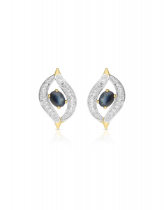 Bijuterii aur 14 kt safir, Cercei Bijuterie Aur Colors of Life QE9593SAH, bb-shop.ro