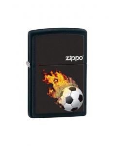 Bricheta Zippo Classic Soccer Ball in Flames Black Matte 28302, 02, bb-shop.ro