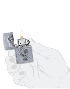Brichete unisex ZIPPO, Bricheta Zippo Dead Mans Hand Emblem Design 49536, bb-shop.ro