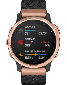 Ceas de mana Garmin Fenix 6S Sapphire Rose Gold Black Nylon set 010-02159-37, 002, bb-shop.ro
