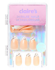 CLAIRE'S Unghii false Marble French Tip Stiletto 701870, 001, bb-shop.ro