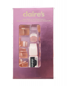 CLAIRE'S Unghii False Traditional French Manicure Square 525972, 001, bb-shop.ro