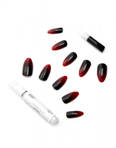 CLAIRE'S Unghii False Red&Black Ombre Stiletto 637439, 001, bb-shop.ro