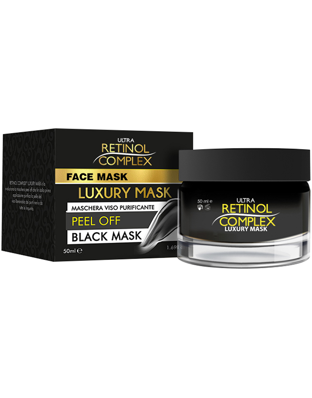 RETINOL COMPLEX Luxury Mask: Masca Neagra Peel-Off cu Microparticule Ionizate AURII 8057190170244, 01, bb-shop.ro