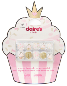 CLAIRE'S Club Birthday Cupcake Vegan Press On Faux Nail Set 045591, 001, bb-shop.ro