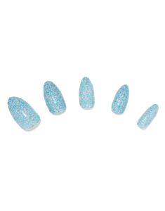CLAIRE'S Holographic Blue Gel Stiletto Vegan Faux Nail Set 111013, 001, bb-shop.ro