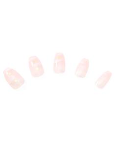 CLAIRE'S Cloudy Pink Skies Coffin Vegan Faux Nail Set 405167, 001, bb-shop.ro