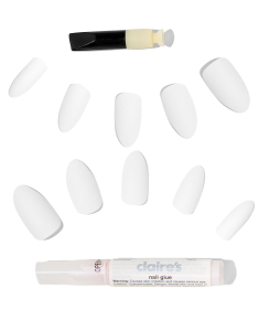 CLAIRE'S Matte White Stiletto Vegan Faux Nail Set 777813, 02, bb-shop.ro