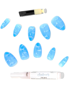 CLAIRE'S Blue Cloud Jelly Stiletto Vegan Faux Nail Set 778498, 02, bb-shop.ro